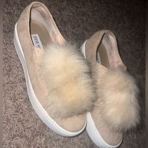Steve Madden Puff Ball Velvet Sneakers